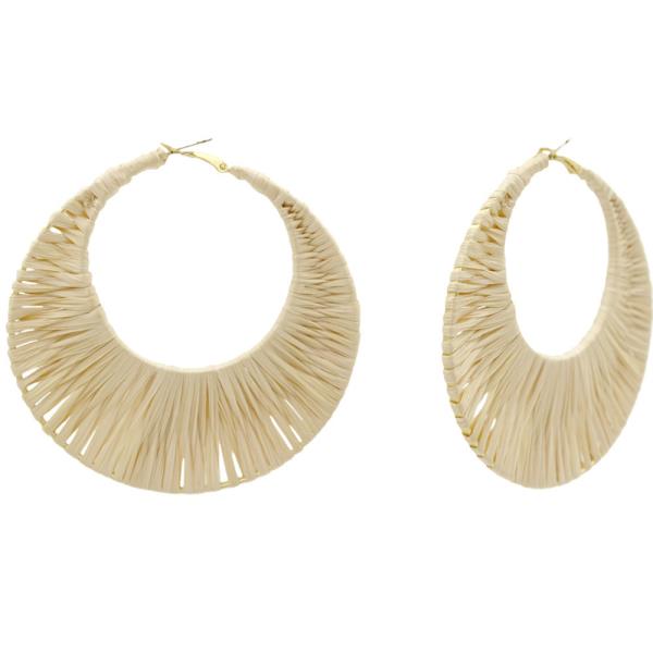 FASHION RAFFIA HOOP EARRING