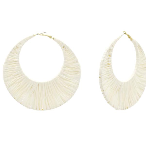 FASHION RAFFIA HOOP EARRING