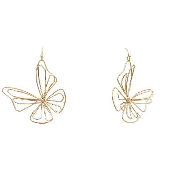 METAL BUTTERFLY DANGLE EARRING