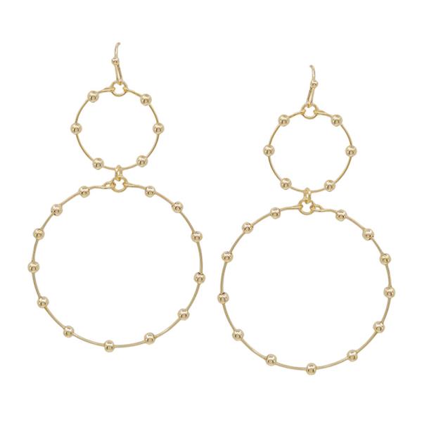 DOUBLE ROUND WIRE CCB ACCENT EARRING