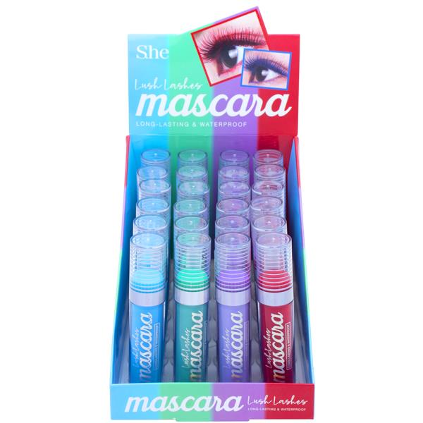 SHE MAKEUP LUSH LASHES MASCARA (24 UNITS)