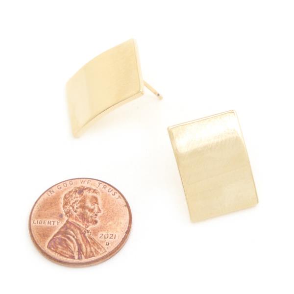 14K GOLD DIPPED HYPOALLERGENIC RECTANGLE EARRING