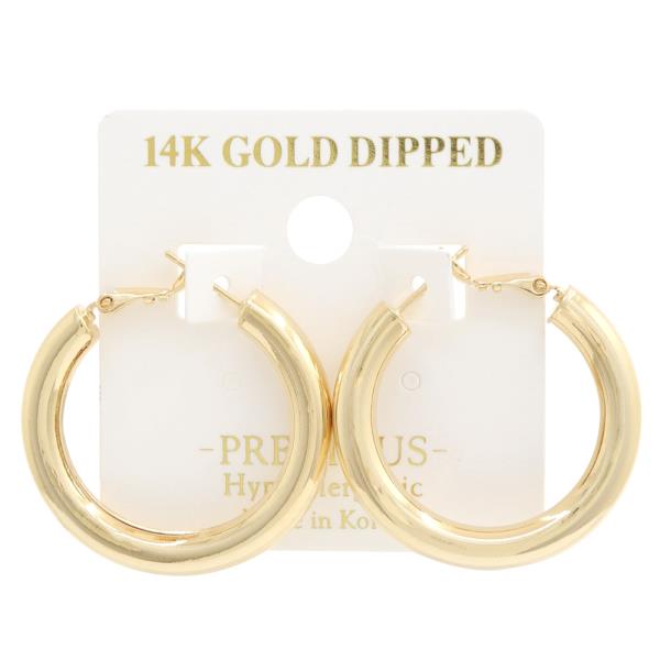 14K GOLD DIPPED PIPE HYPOALLERGENIC EARRING