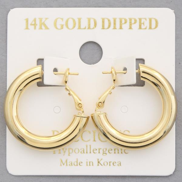 14K GOLD DIPPED PIPE HYPOALLERGENIC EARRING