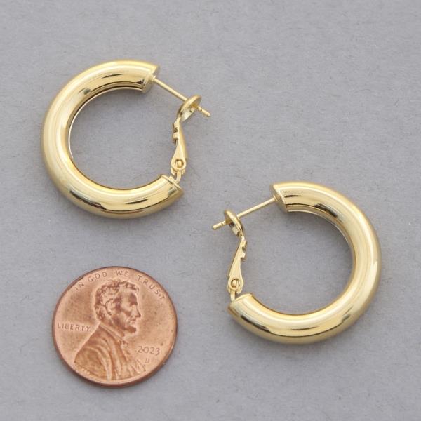 14K GOLD DIPPED PIPE HYPOALLERGENIC EARRING