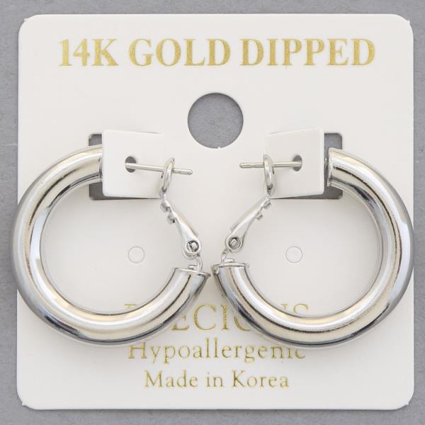 14K GOLD DIPPED PIPE HYPOALLERGENIC EARRING