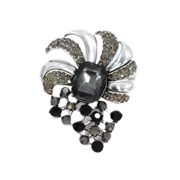 METAL RHINESTONE BROOCH