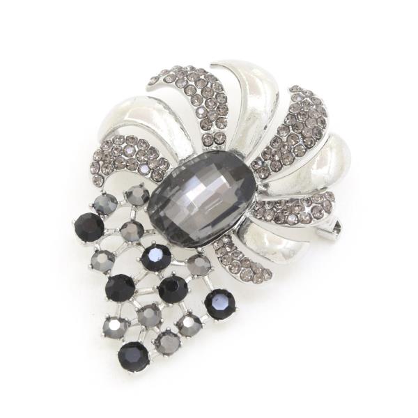 METAL RHINESTONE BROOCH