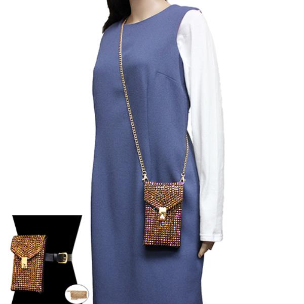 RHINESTONE MINI BAG WITH BELT