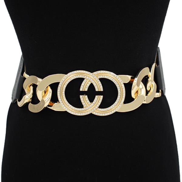 DOUBLE CIRCLE CURB LINK STRETCH BELT