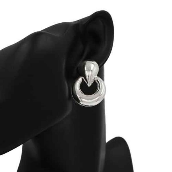 TEARDROP ROUND METAL EARRING