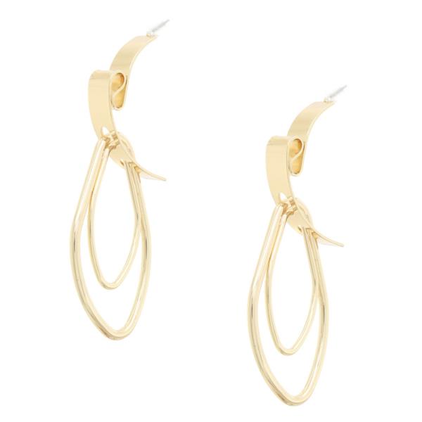 POINTED OVAL METAL EARRING