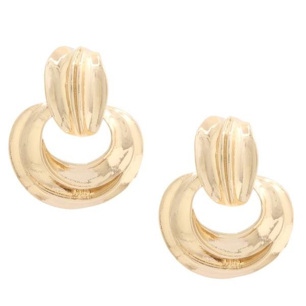 OVAL DOOR KNOCKER METAL EARRING