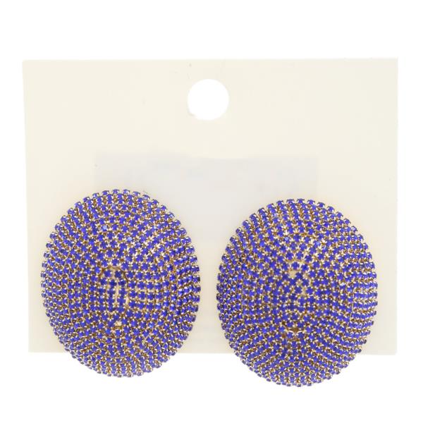 OVAL RHINESTONE DOME EARRING