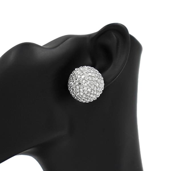 PAVED RHINESTONE BALL STUD EARRING