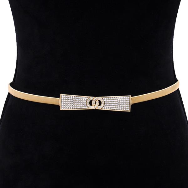 RHINESTONE DESIGN METAL ELASTIC BELT