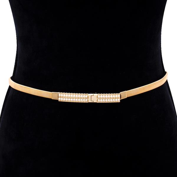 FASHION PEARL METAL ELASTIC BELT