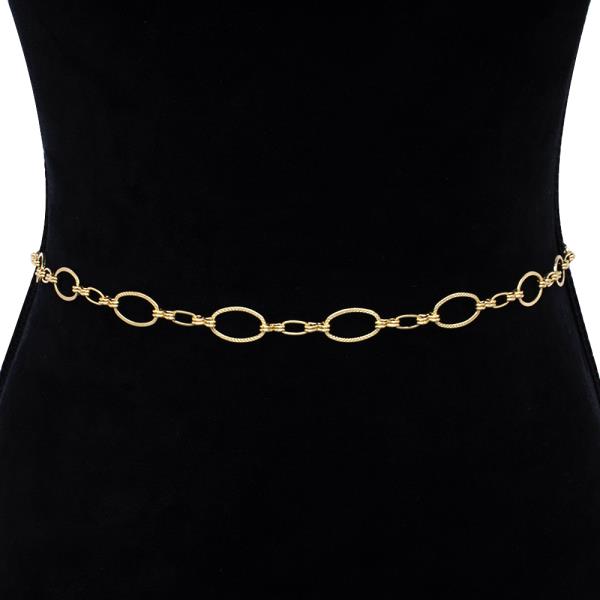 FASHION METAL OVAL LINK HOOK BELT