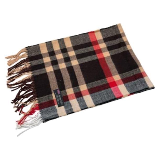 CHECKER SCARF WITH TASSEL