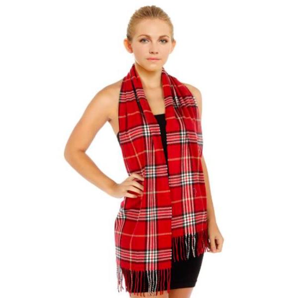 RED CHECK SCARF