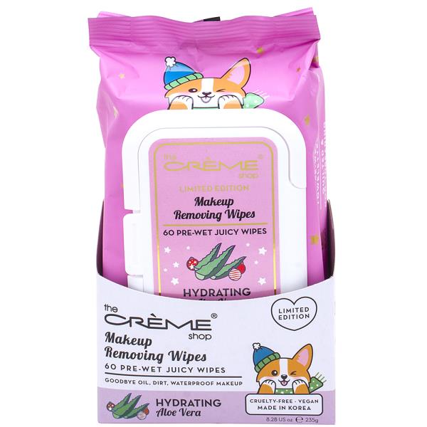 THE CREME SHOP MAKEUP 60 PRE WET JUICY HYDRATING ALOE VERA REMOVING WIPES