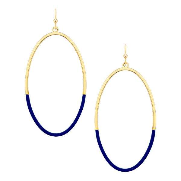 PAINT METAL OVAL EARRINGS