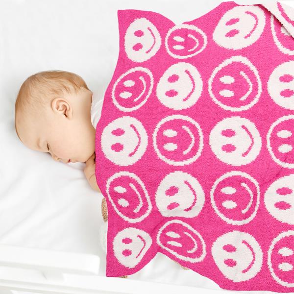 CHILDREN SMALL HAPPY FACE THROW BLANKET