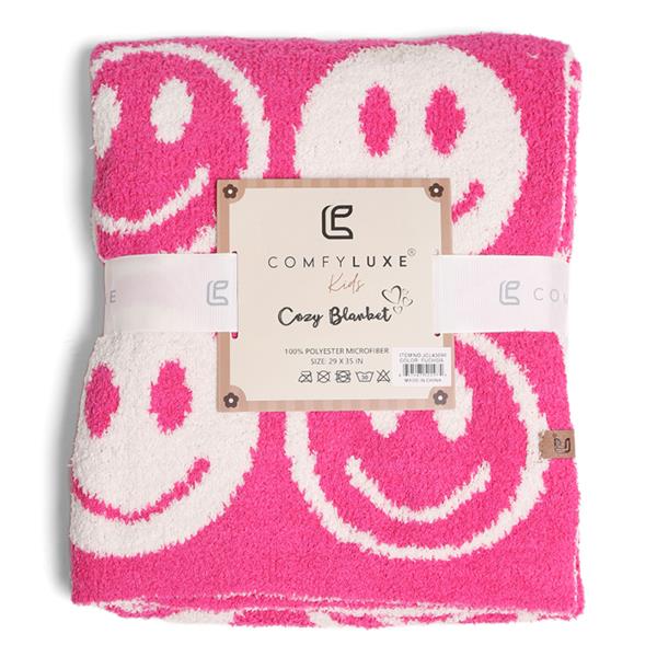 CHILDREN SMALL HAPPY FACE THROW BLANKET