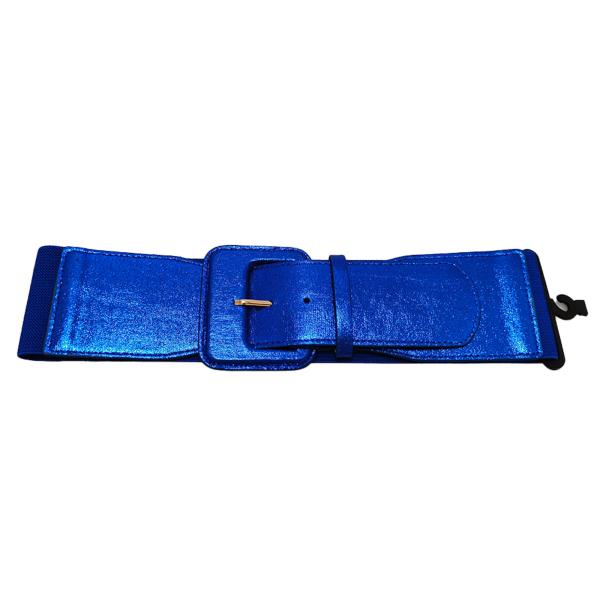 METALLIC WIDE BUCKLE ELASTIC BELT