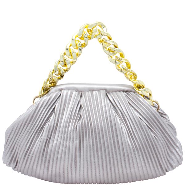 CHIC DESIGN CHAIN LINK HANDLE BAG