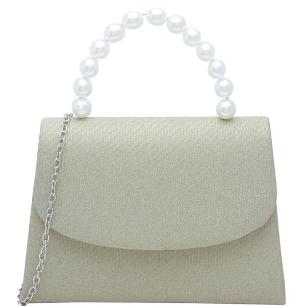 SMOOTH TEXTURED PEARL HANDLE BAG