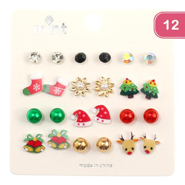 CHRISTMAS STUD EARRING (12 UNITS)