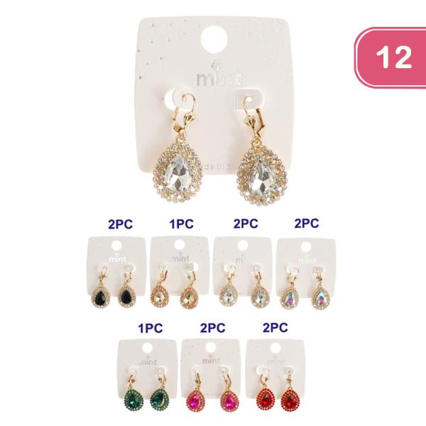 FASHION RHINESTONE EARRING (12 UNITS)