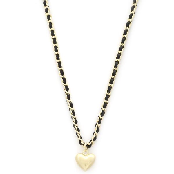 PUFFY HEART CHARM NECKLACE