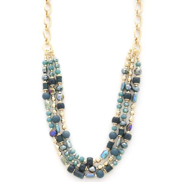 BEADED LAYERED NECKLACE