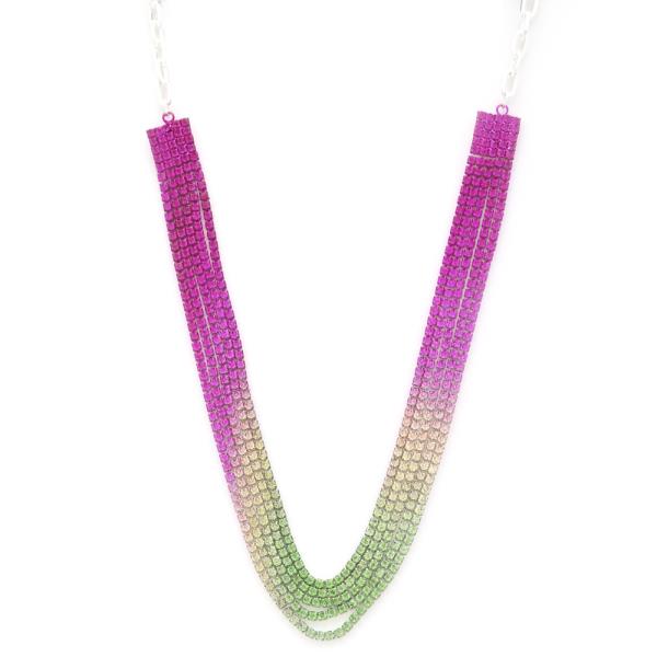 RHINESTONE LAYERED NECKLACE