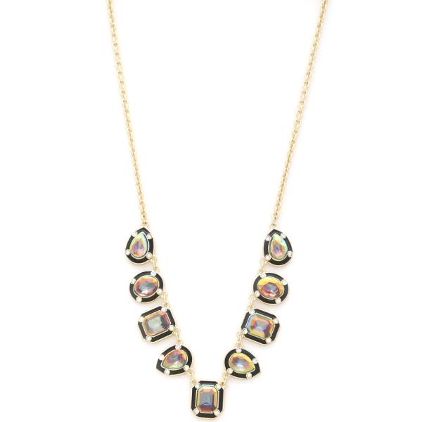 TEARDROP ROUND CRYSTAL LINK NECKLACE