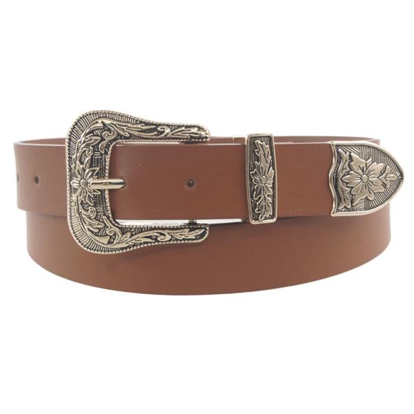 FLORAL EMBOSSED WESTERN BELT