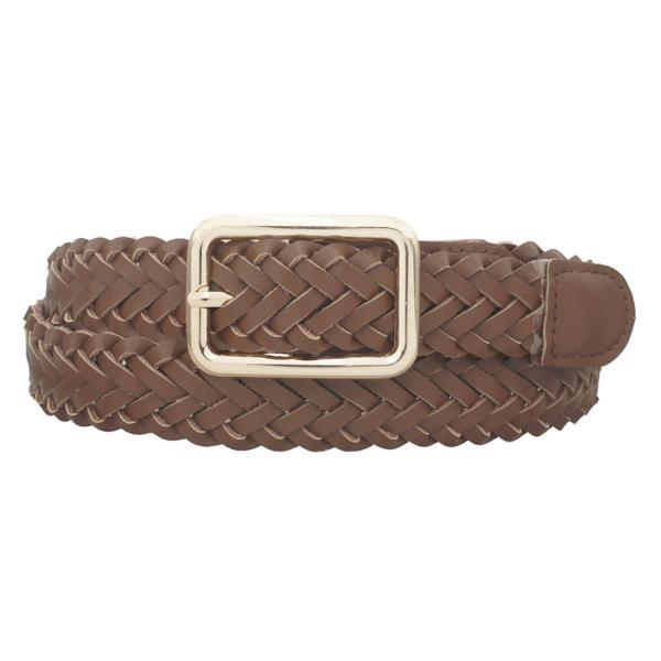 BRAIDED BASIC RECTANGLE BUCKLE BELT