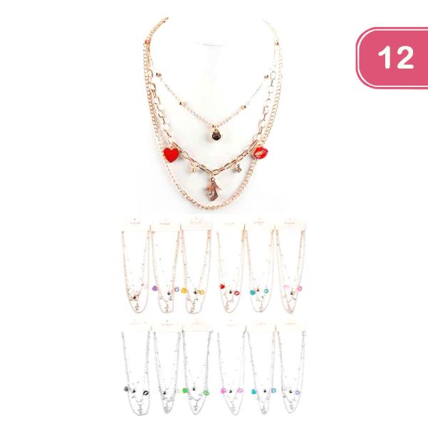 CHARM LAYERED  NECKLACE (12 UNITS)