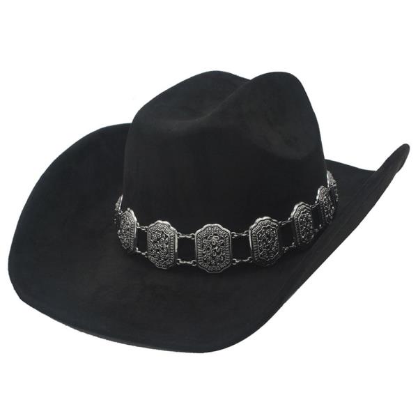 EMBOSSED FILIGREE CHAIN BAND COWBOY HAT