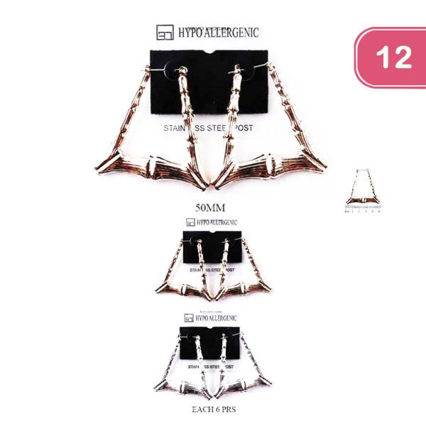 STAINLESS STEEL METAL EARRING (12 UNITS)