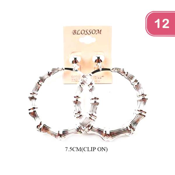FASHION BAMBOO METAL HOOP EARRING (12 UNITS)
