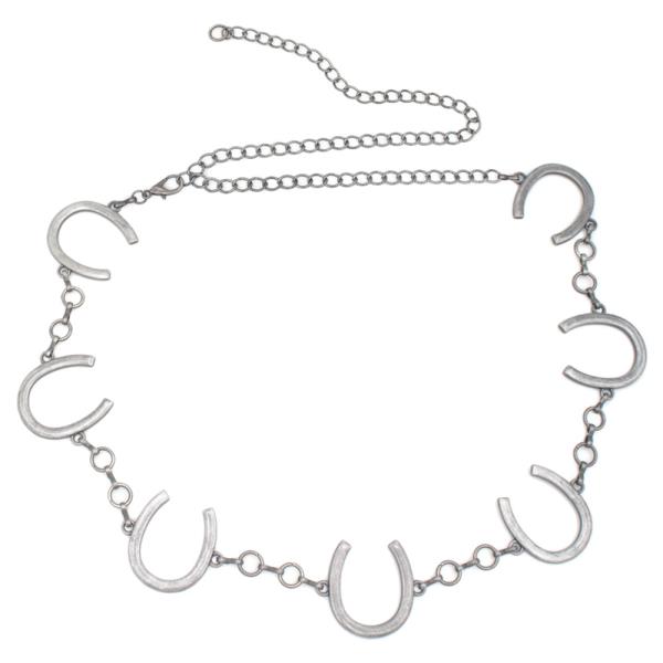 WESTERN METAL HORSESHOE CHARM CHAIN BELT