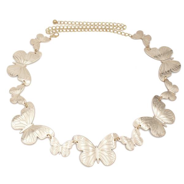 3D METAL BUTTERFLY CHAIN BELT