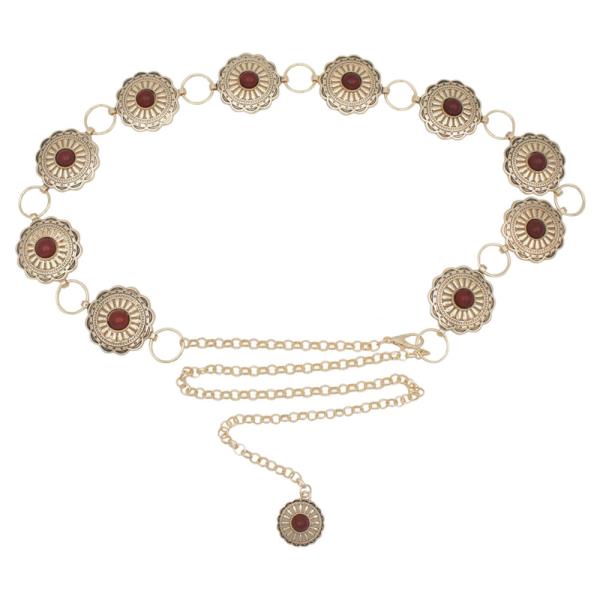 SOUTH WESTERN CIRCLE LINKED CONCHO CHAIN BELT