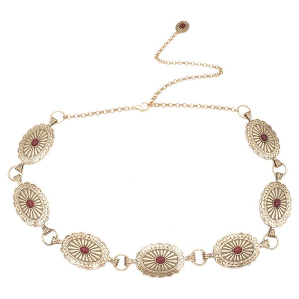 SOUTH WESTERN OVAL LINKED CONCHO CHAIN BELT