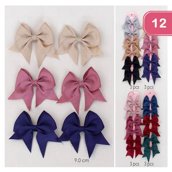 6 PCS WINTER TONE HAIR BOW SET (12 UNITS)