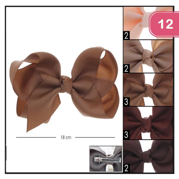 FASHION RIBBON HAIR BOW (12 UNITS)