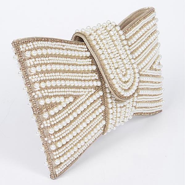 RHINESTONE AND PEARL PARTY CLUTCH